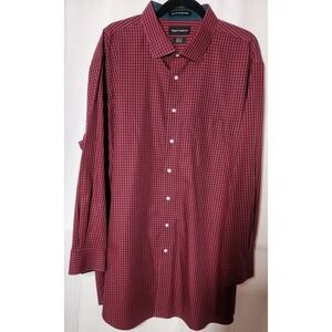 Paul Fredrick Non-iron Two Ply Cotton‎ Classic Dress Shirt Men's 18 1/2/34 Check